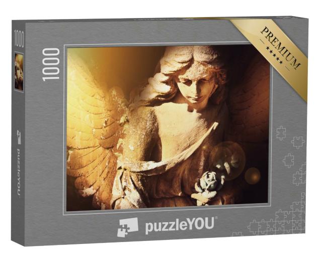 Puzzle 1000 Teile „Engel im Sonnenlicht, antike Statue“