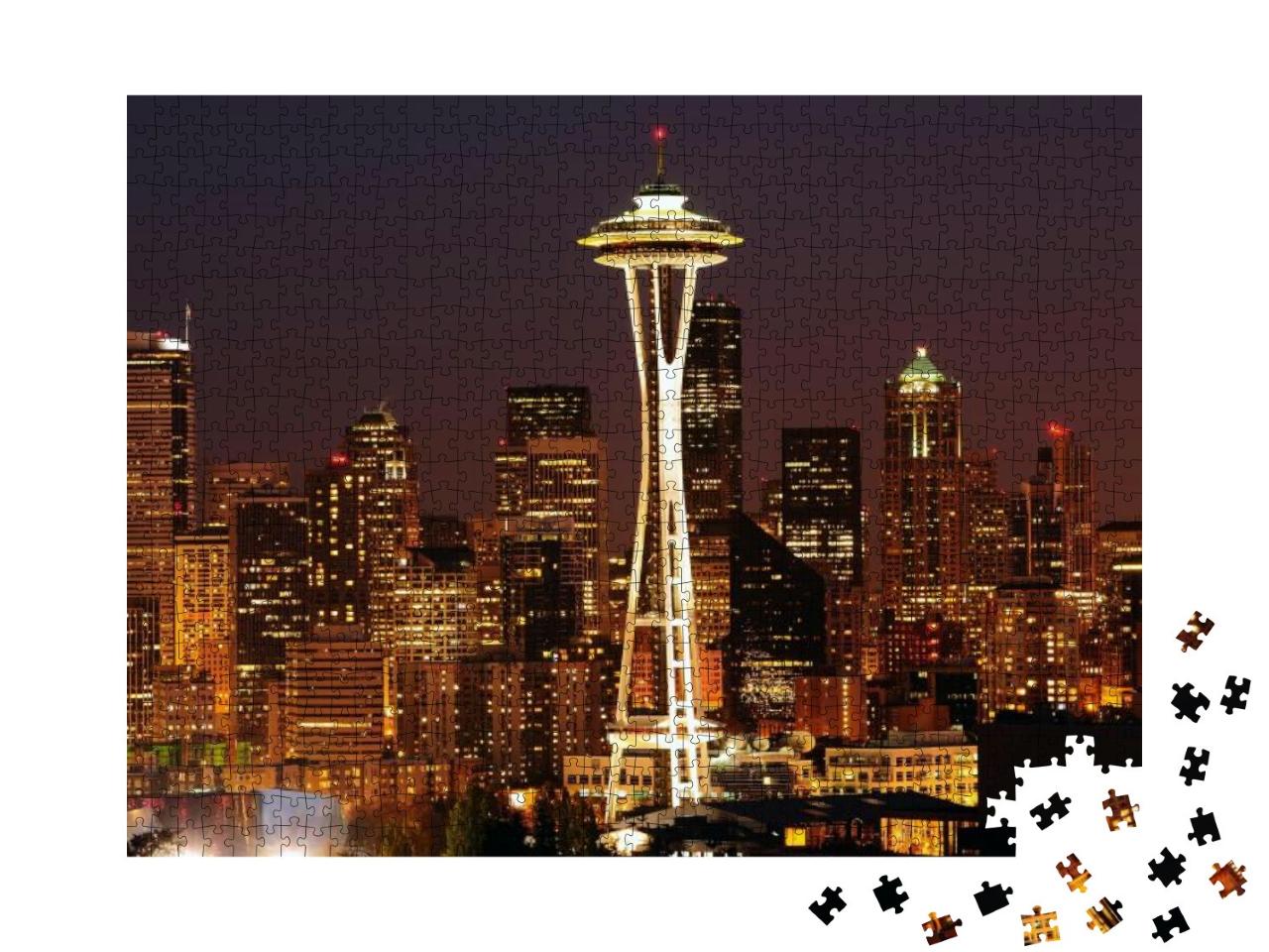 Puzzle 1000 Teile „Seattle bei Nacht“
