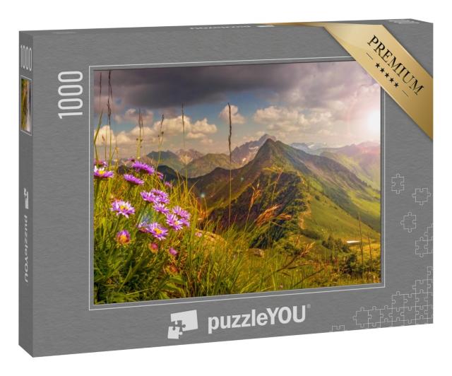 Puzzle 1000 Teile „Sonnenuntergang in den Alpen, Österreich“