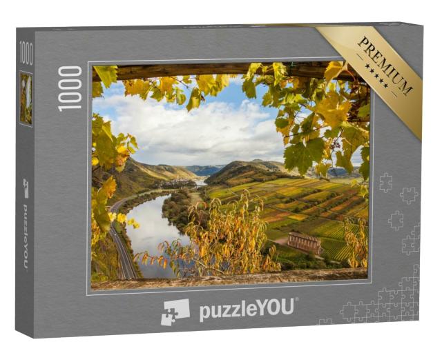 Puzzle 1000 Teile „Goldene Weinberge: Mosel bei Herbst, Deutschland“