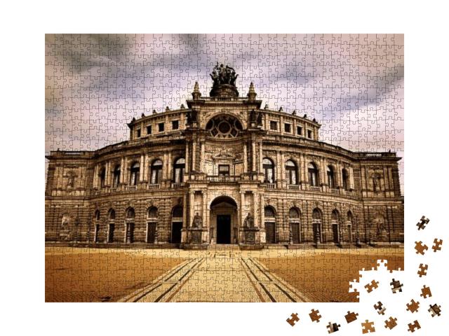 Puzzle 1000 Teile „Berühmtes Opernhaus in Dresden: Die Semperoper“
