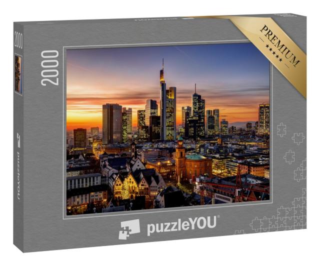 Puzzle 2000 Teile „Frankfurt am Main bei Nacht, Deutschland“