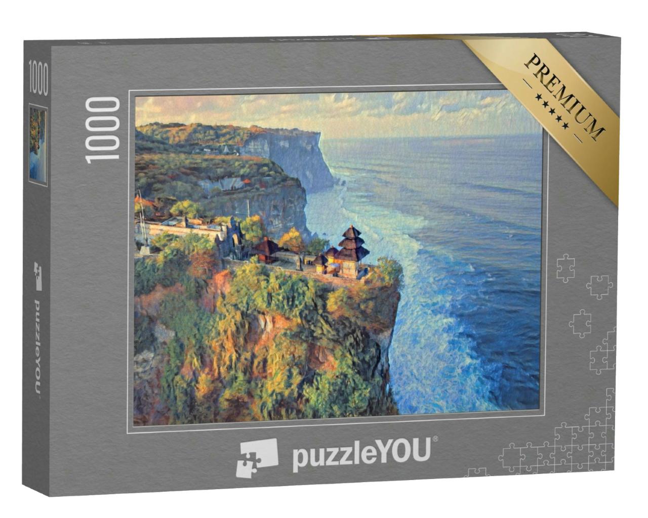Puzzle 1000 Teile „im Stil von Paul-Cezanne - Pura Luhur Uluwatu Tempel, Bali, Indonesien - Puzzle-Kollektion Künstler & Gemälde“