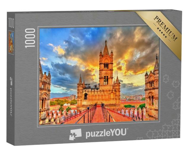 Puzzle 1000 Teile „Die Kathedrale von Palermo, UNESCO-Weltkulturerbe in Sizilien“