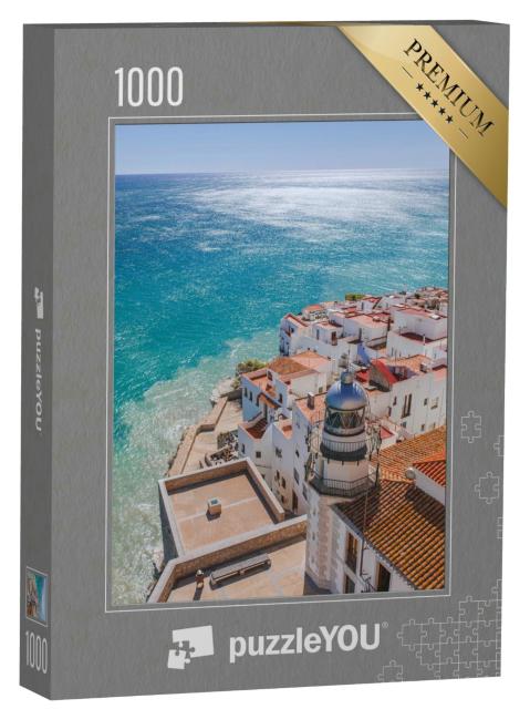 Puzzle 1000 Teile „Leuchtturm von Peñíscola, Valencia, Spanien“