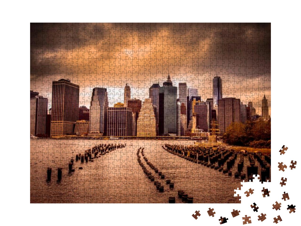 Puzzle 1000 Teile „Lower Manhattan hinter dem East River“