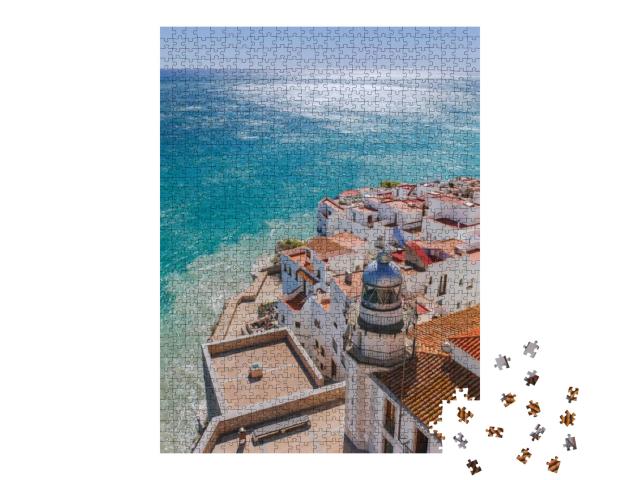 Puzzle 1000 Teile „Leuchtturm von Peñíscola, Valencia, Spanien“