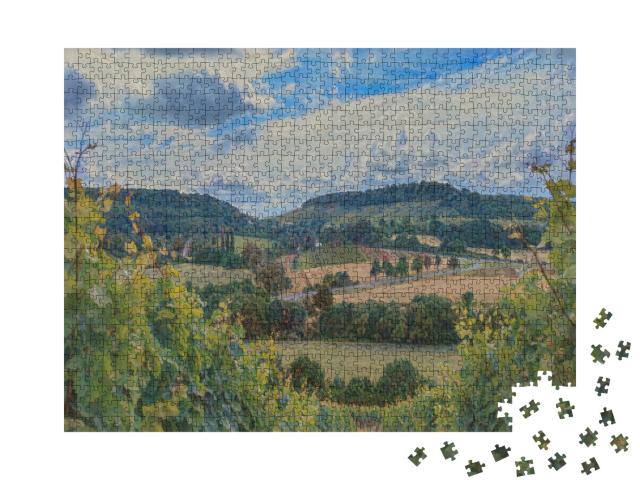 Puzzle 1000 Teile „im Kunst-Stil von Claude Monet - Weinberge bei Heilbronn, Deutschland - Puzzle-Kollektion Künstler & Gemälde“