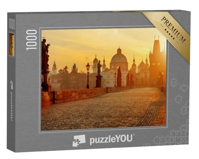 Puzzle 1000 Teile „Karlsbrücke im goldenen Sonnenaufgang, Prag, Tschechische Republik“