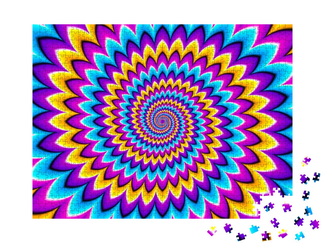 Puzzle 1000 Teile „Mehrfarbige Spiralen, Bewegungsillusion“