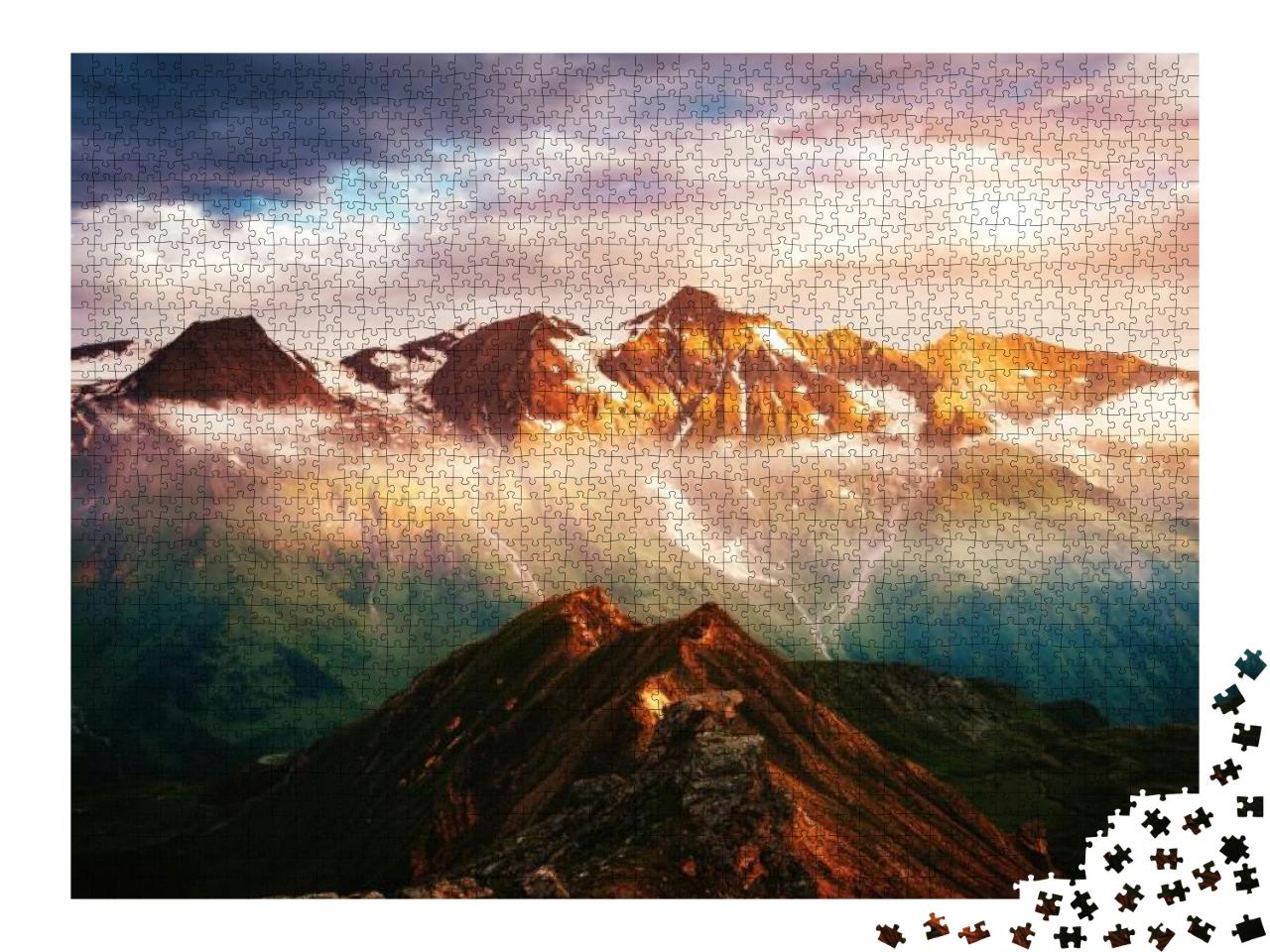 Puzzle 2000 Teile „Spektakuläres Bergpanorama an der Großglockner Hochalpenstraße“