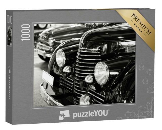 Puzzle 1000 Teile „Oldtimer, schwarz-weiß“