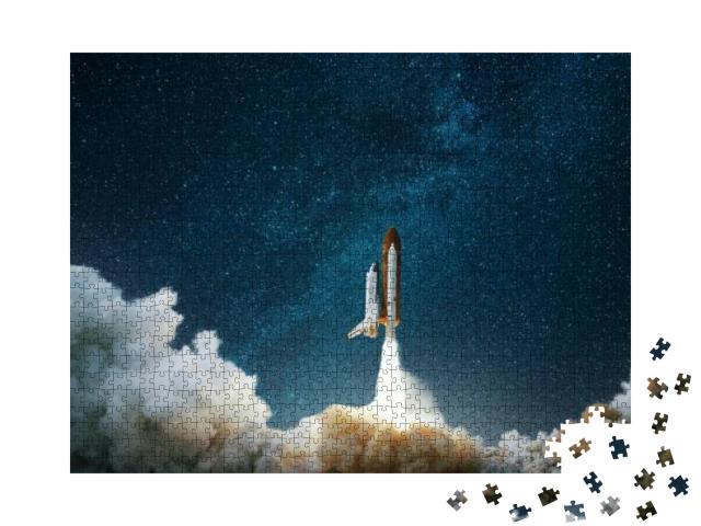 Puzzle 1000 Teile „Rakete startet in den Weltraum“