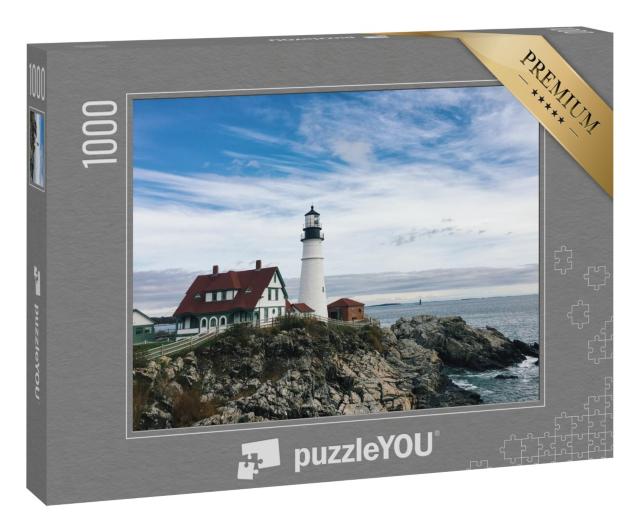 Puzzle 1000 Teile „Leuchtturm von Portland Headlight, Port Elizabeth, Maine“