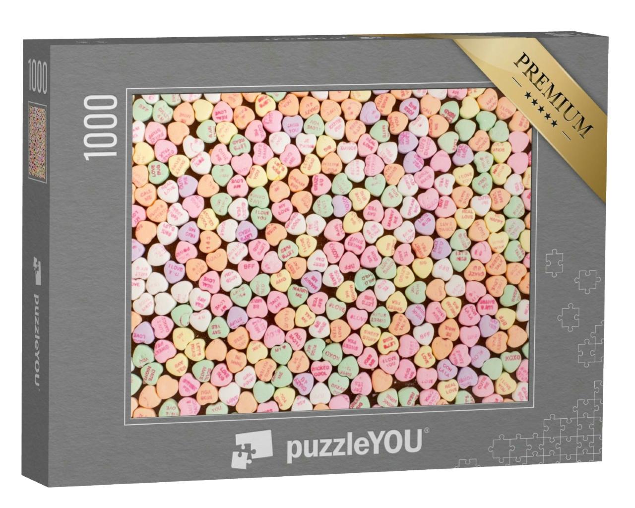 Puzzle 1000 Teile „Süße Botschaften, die von Herzen kommen, Valentinstag“