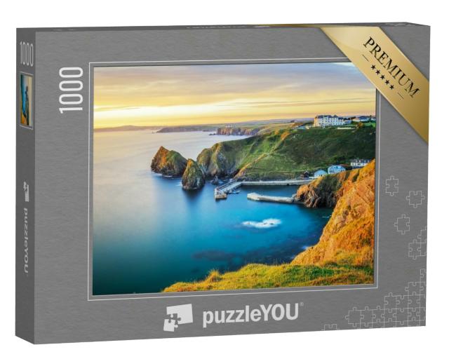 Puzzle 1000 Teile „Sonnenuntergang mit Blick auf Mullion Cove, Cornwall“