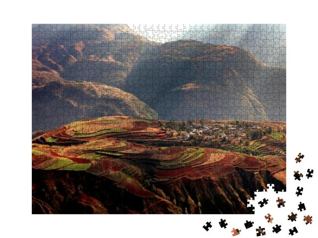 Puzzle 1000 Teile „Als Ackerland genutzte Terrassen in der Provinz Yunnan, China“