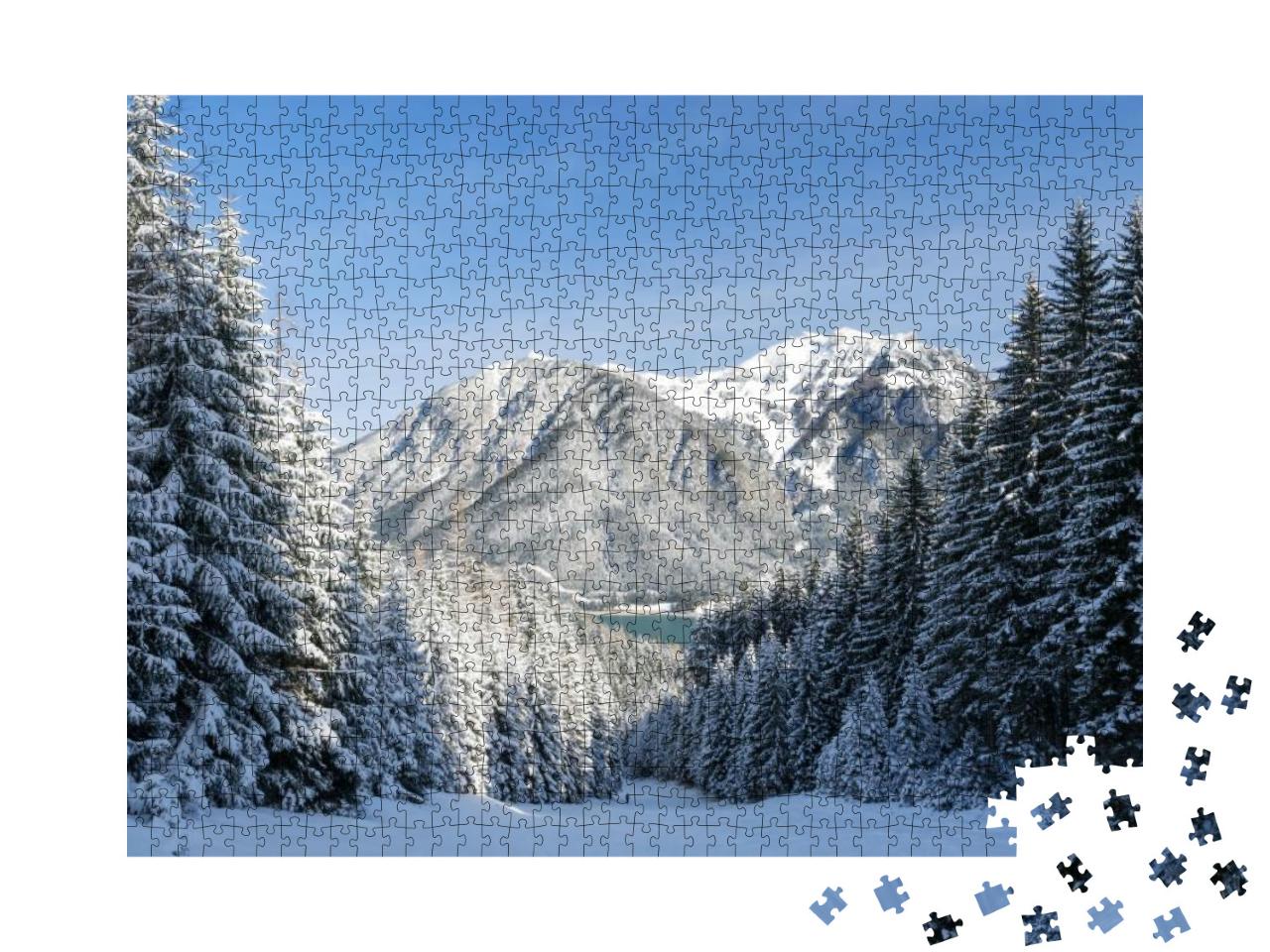 Puzzle 1000 Teile „Winterliche Landschaft am Achensee, Tirol, Österreich“