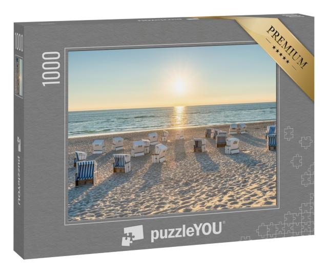 Puzzle 1000 Teile „Strandkörbe an der Nordseeküste auf Sylt, Deutschland“