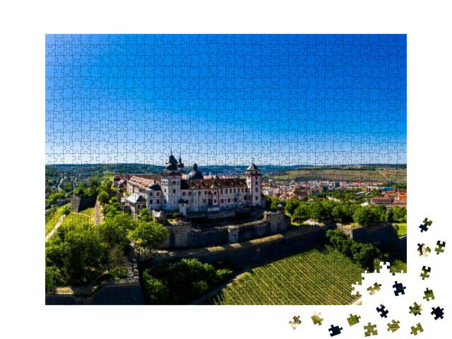 Puzzle 1000 Teile „Festung Marienberg mit Main und Altstadt, Würzburg, Deutschland“