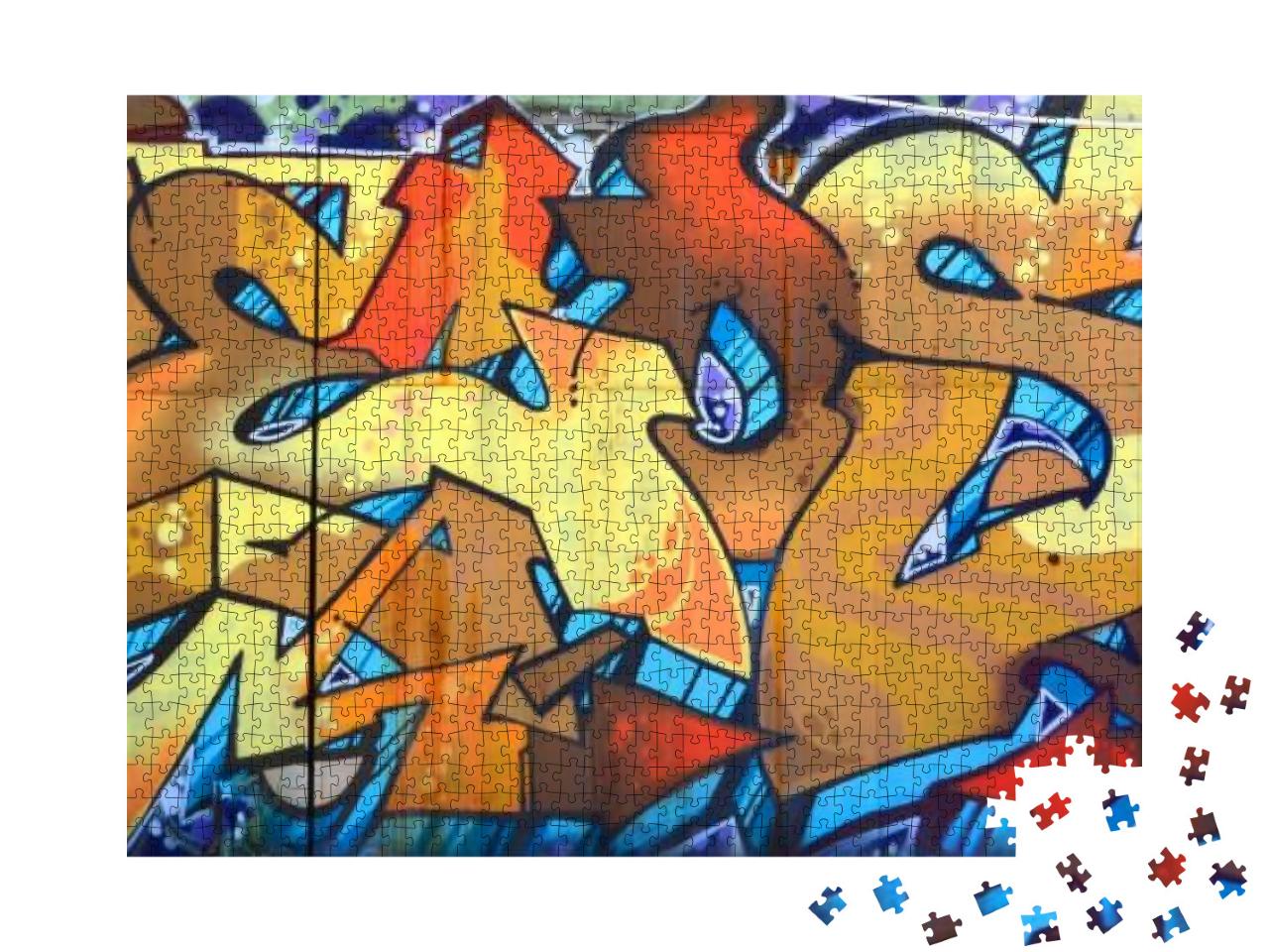 Puzzle 1000 Teile „Straßenkunst: . Abstraktes Graffiti-Gemälde“