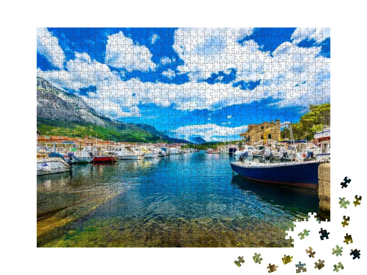 Puzzle 1000 Teile „Bunte Ansicht der Makarska Riviera, Kroatien“