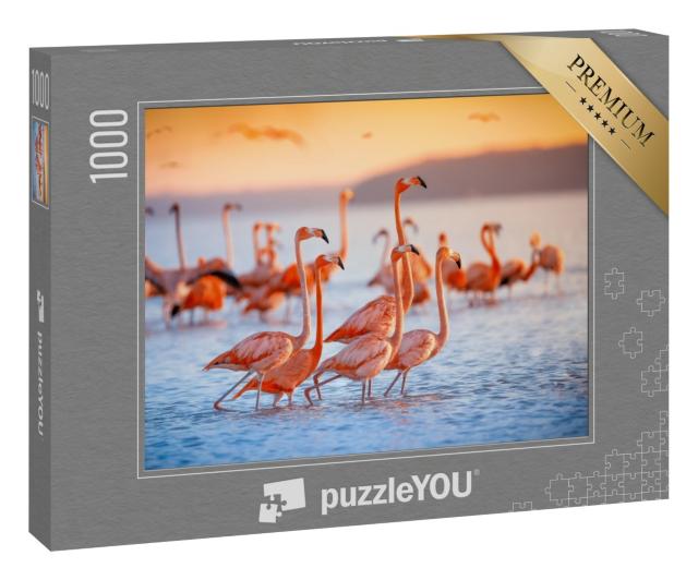 Puzzle 1000 Teile „Rosa Flamingos“