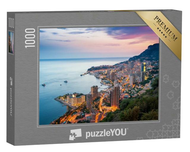 Puzzle 1000 Teile „Abend an der Côte d’Azur in Montecarlo, Monaco“