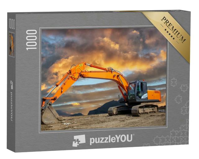 Puzzle 1000 Teile „Raupenbagger auf einer Baustelle“