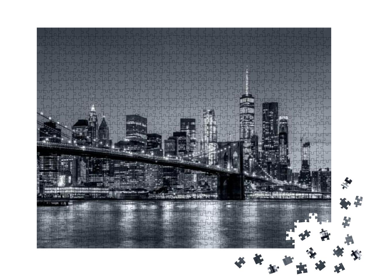 Puzzle 1000 Teile „Panoramablick New York City: Manhattans Skyline“