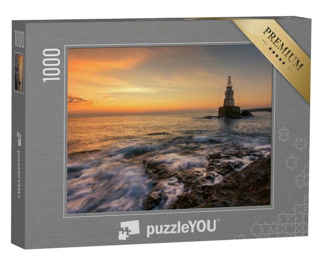 Puzzle 1000 Teile „Sonnenaufgang am Leuchtturm in Ahtopol, Bulgarien“