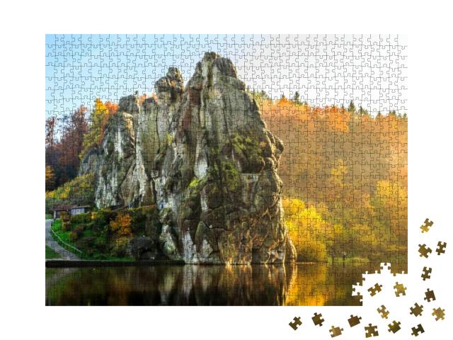 Puzzle 1000 Teile „Externsteine, Teutoburger Wald, Nordrhein-Wesfalen, Deutschland“