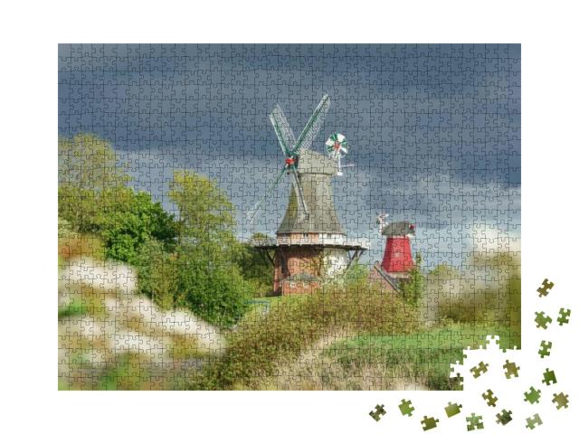 Puzzle 1000 Teile „Windmühle in Greetsiel, Norddeutschland“