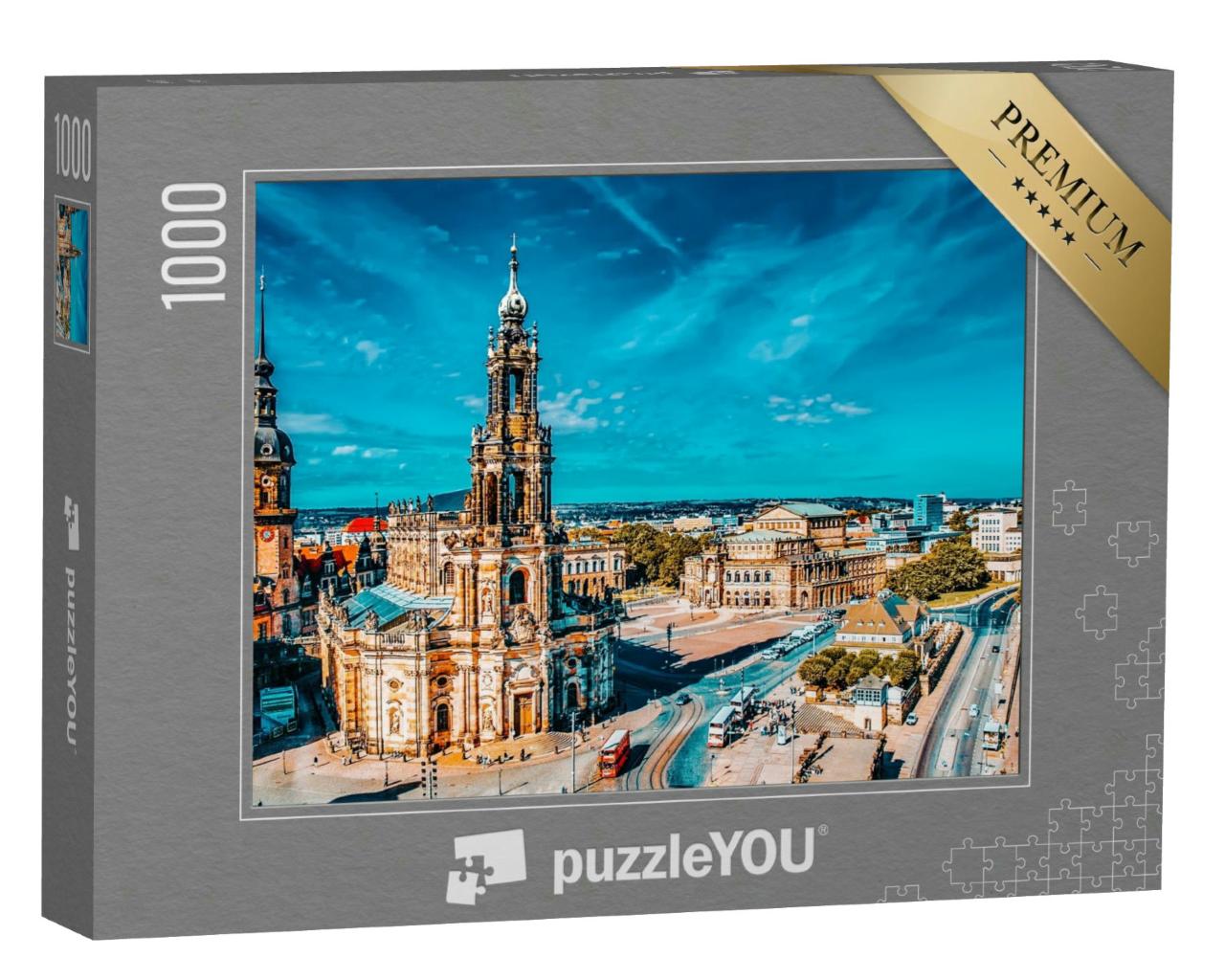 Puzzle 1000 Teile „Theaterplatz im historischen Zentrum von Dresden, Deutschland“