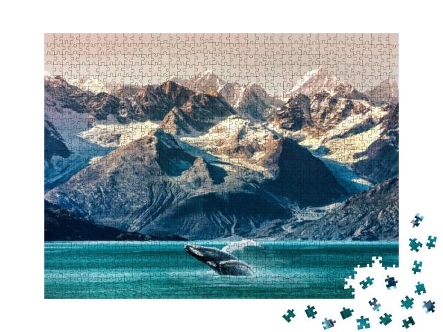 Puzzle 1000 Teile „Whale Watching: Bootsausflug entlang der Küste in Alaska“