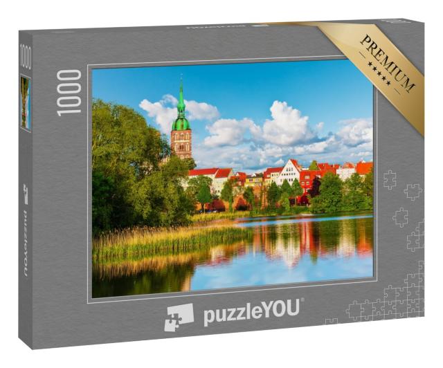 Puzzle 1000 Teile „Sommerpanorama von Stralsund, Mecklenburg, Deutschland“