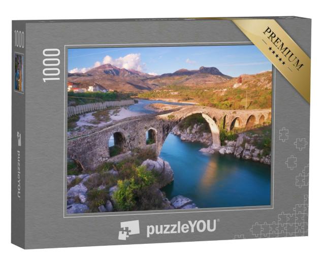 Puzzle 1000 Teile „Die alte Mes-Brücke in Shkoder, Albanien“