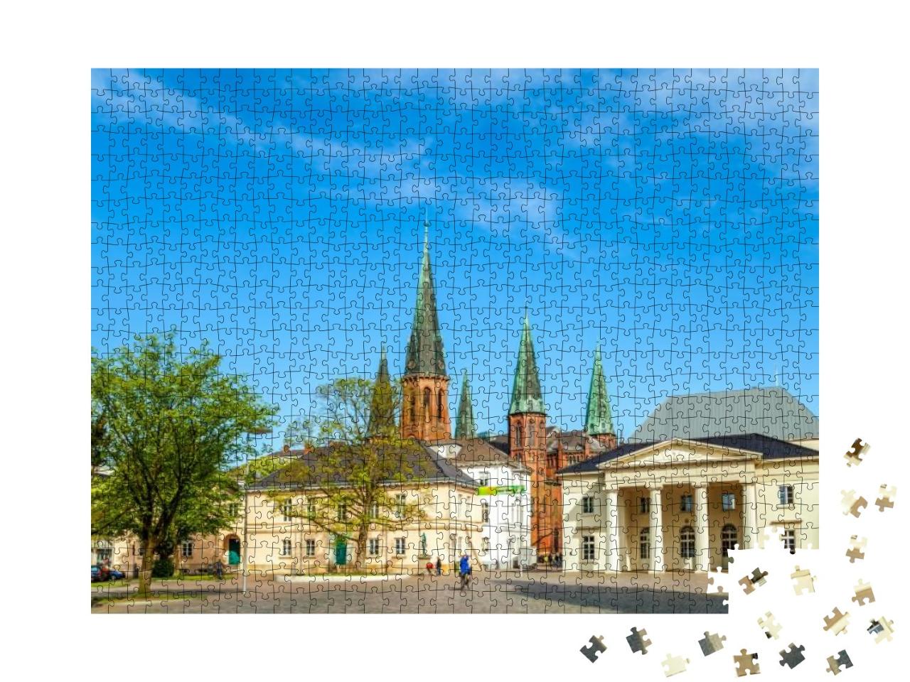 Puzzle 1000 Teile „Schloss und Kirche von Oldenburg, Niedersachsen, Deutschland“
