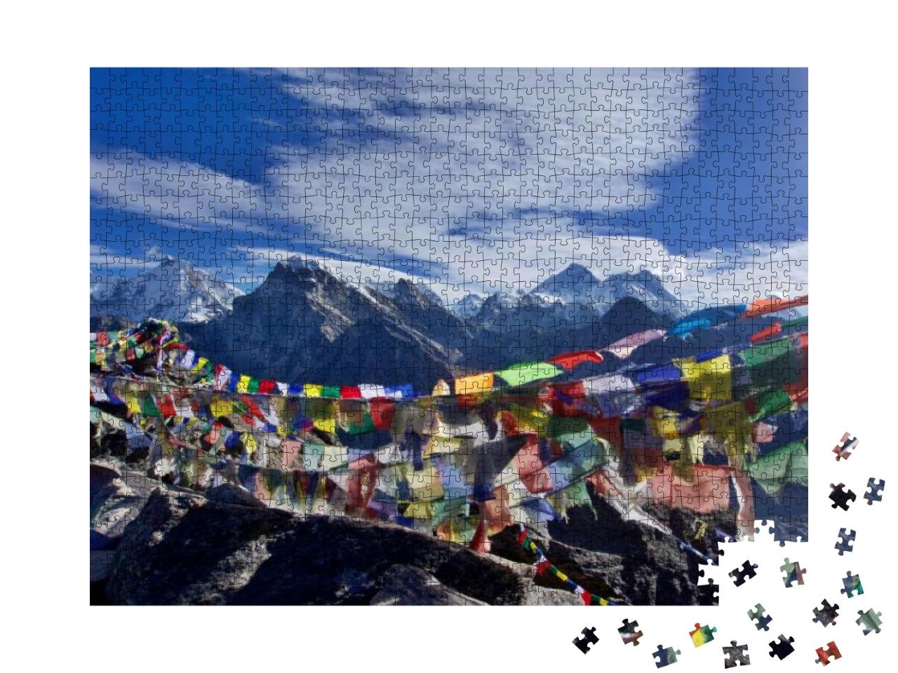 Puzzle 1000 Teile „Blick auf den Mount Everest vom Gipfel des Gokyo Ri“