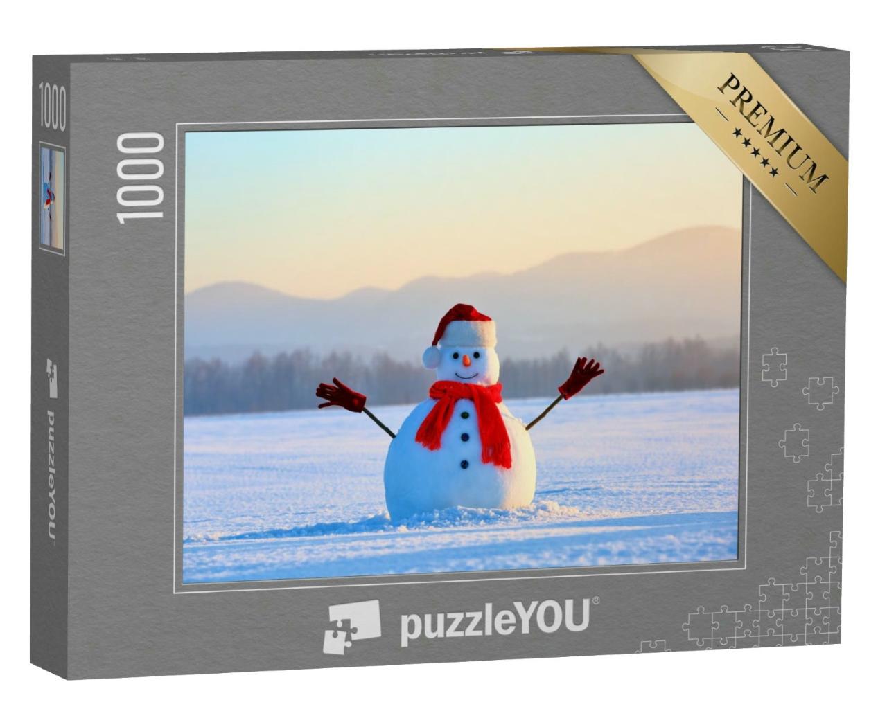Puzzle 1000 Teile „Fröhlicher Schnee-Weihnachtsmann“