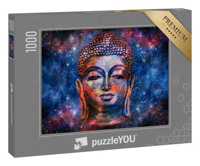 Puzzle 1000 Teile „Digitale Aquarell-Kunst: Buddha-Mandala“