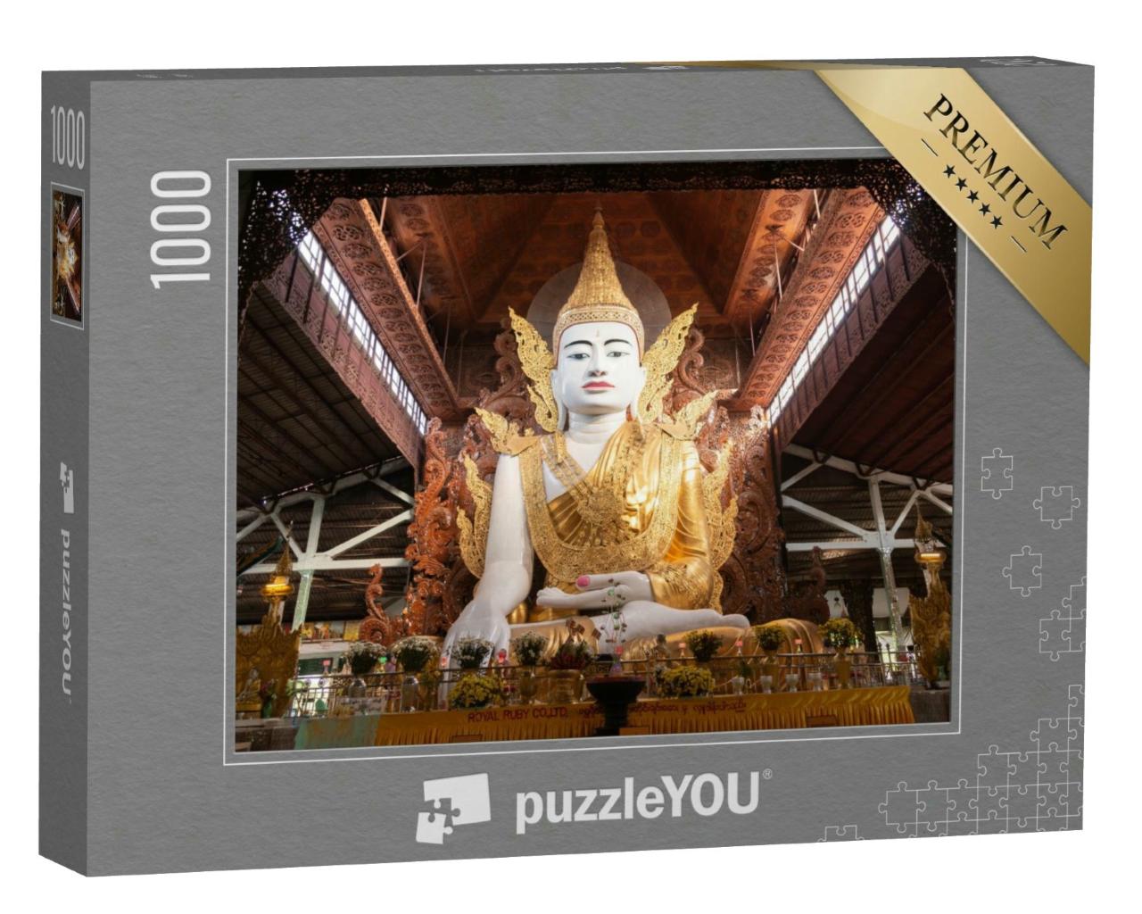 Puzzle 1000 Teile „Riesige Statue des sitzenden Bhudda, Ngahtatgyi-Buddha-Tempel, Myanmar“