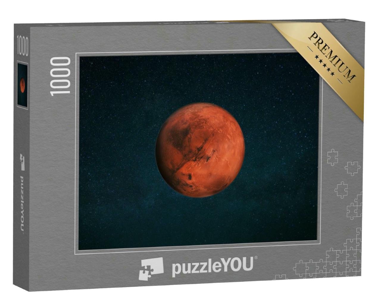 Puzzle 1000 Teile „Der Planet Mars am Sternenhimmel, roter Planet, Weltraum“
