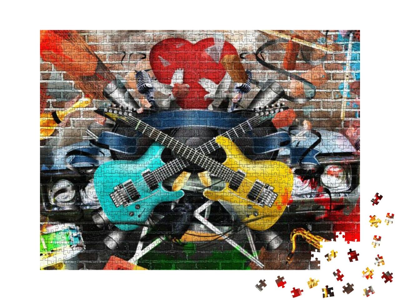 Puzzle 1000 Teile „Graffiti: Collage aus Musik und Farbe“