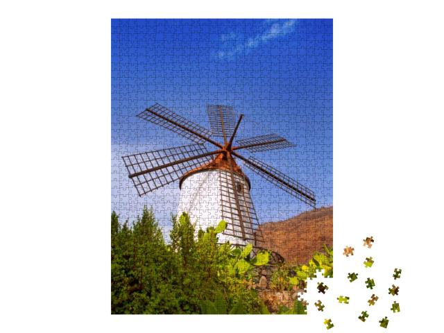 Puzzle 1000 Teile „Windmühle El molino de Mogan auf Gran Canaria“