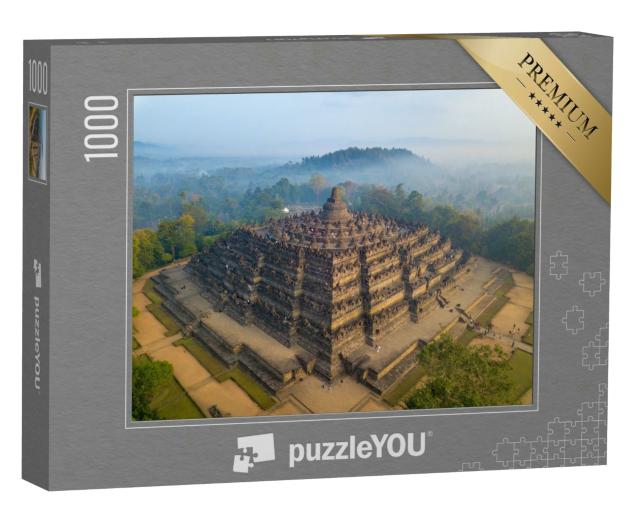 Puzzle 1000 Teile „Größter buddhistischer Tempel der Welt: Luftaufnahme bei Sonnenaufgang“
