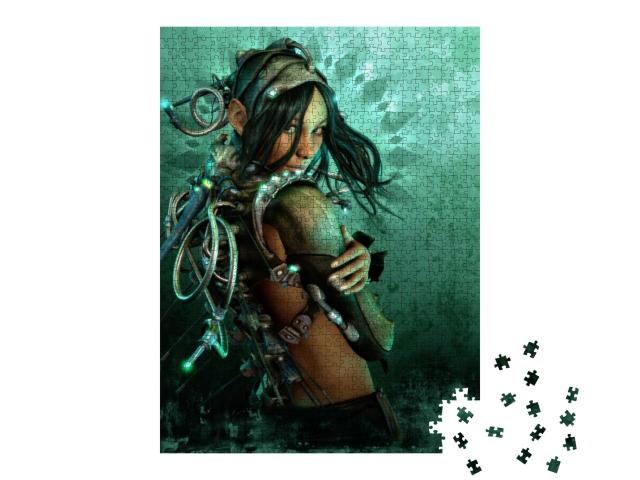 Puzzle 1000 Teile „Digitale Kunst: Fantasy-Kriegerin“