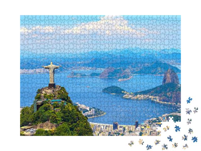 Puzzle 1000 Teile „Luftaufnahme von Rio de Janeiro mit Cristo Redentor, Brasilien“