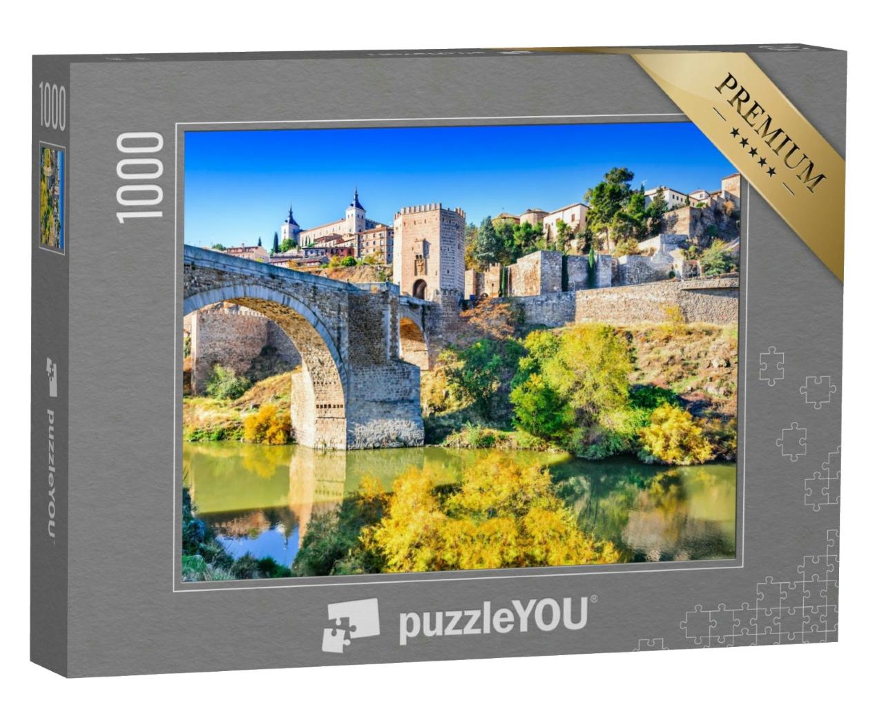 Puzzle 1000 Teile „Bogenbrücke über den Tejo, Toledo, Spanien“