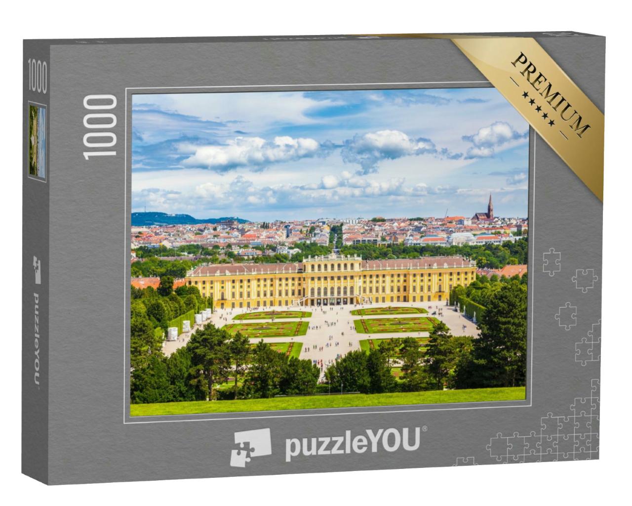 Puzzle 1000 Teile „Schloss Schönbrunn mit dem malerischen Großen Parterregarten, Wien“